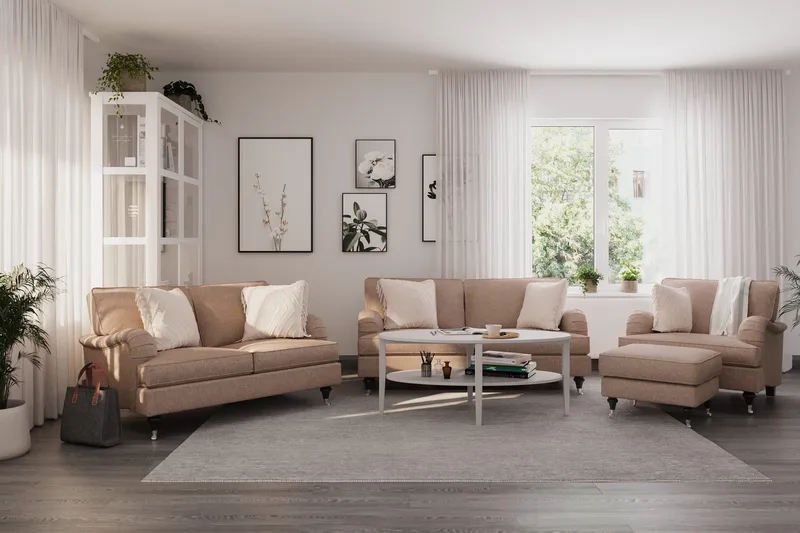 Howard Classic 2-personers Stofsofa - Mørkebege - Møbler - Sofaer - 2 personers sofa