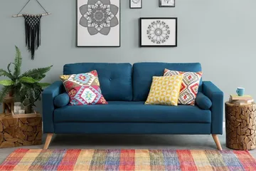 Kalmar Sofa 2 sæder - Blå - Møbler - Sofaer - 2 personers sofa