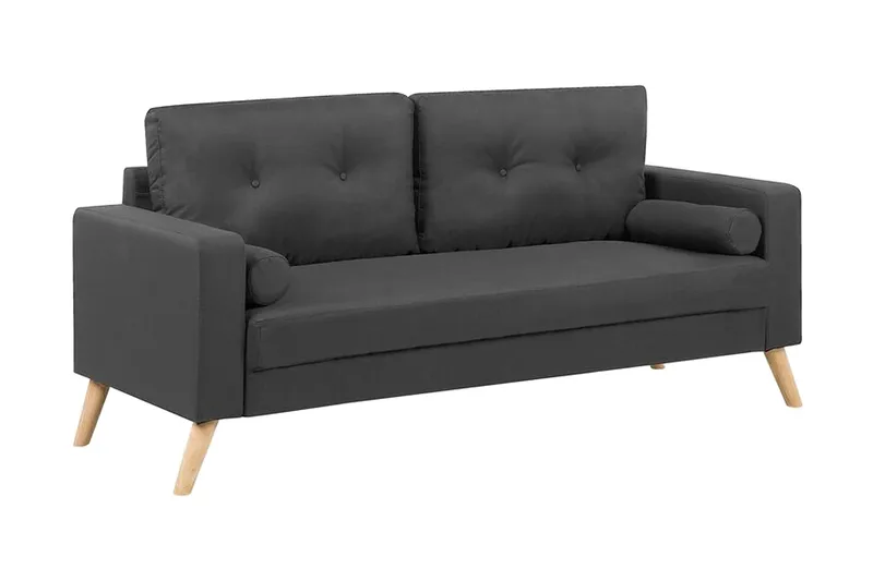 Kemsley 2-personers Sofa i Stof med Træben, Grå