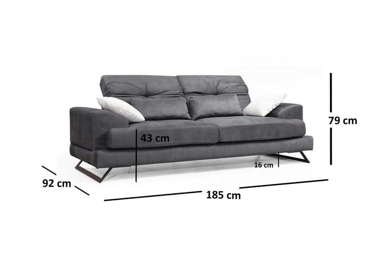 Killem 2-Pers. Sofa - Sort - 2 personers sofa