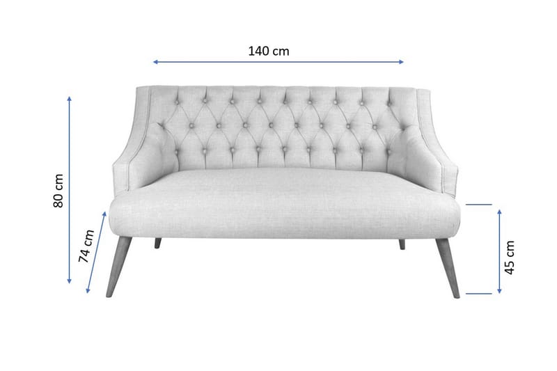 Lamonti 2-personers Sofa - Grøn/Natur - 2 personers sofa