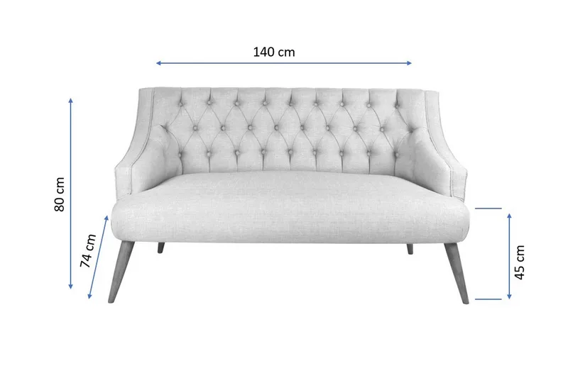 Lamonti 2-personers Sofa - Lysebrun/Natur - Møbler - Sofaer - 2 personers sofa