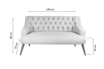 Lamonti 2-personers Sofa - Rød/Natur - Møbler - Sofaer - 2 personers sofa