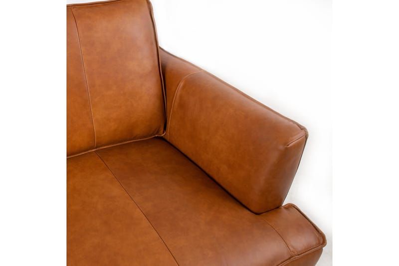 Leo 2-personers Sofa med Smalle Armlæn i Læder - Cognac - Møbler - Sofaer - 2 personers sofa