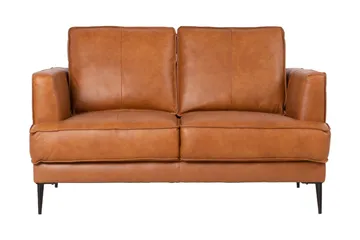 Leo 2-personers Sofa med Smalle Armlæn i Læder - Cognac - Møbler - Sofaer - 2 personers sofa