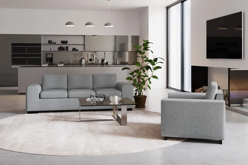 Link 2-personers Stofsofa - Lysegrå - Møbler - Sofaer - 2 personers sofa