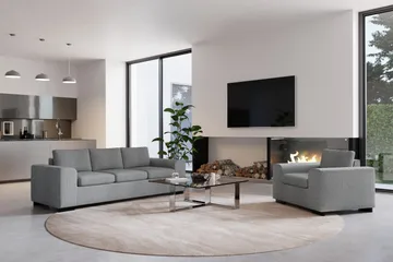 Link 2-personers Stofsofa - Lysegrå - Møbler - Sofaer - 2 personers sofa