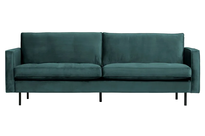 Lissbon Sofa i Fløjl, Petrolblå