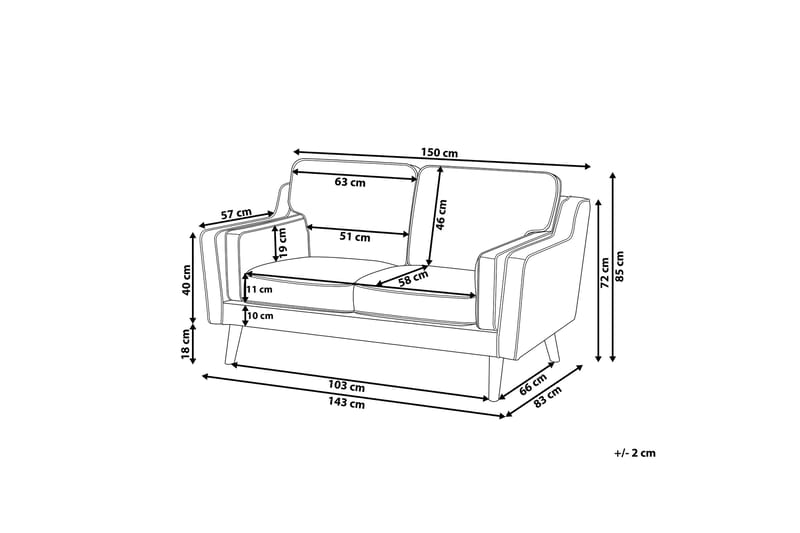 Lokka Soffa 2-4 pers. - Grøn - 2 personers sofa