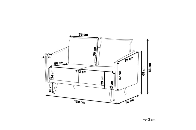 Maurana 2-Pers. Sofa - Velour/Grøn - Møbler - Sofaer - 2 personers sofa