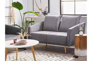 Maurana 2-Pers. Sofa - Velour/Grå - Møbler - Sofaer - 2 personers sofa