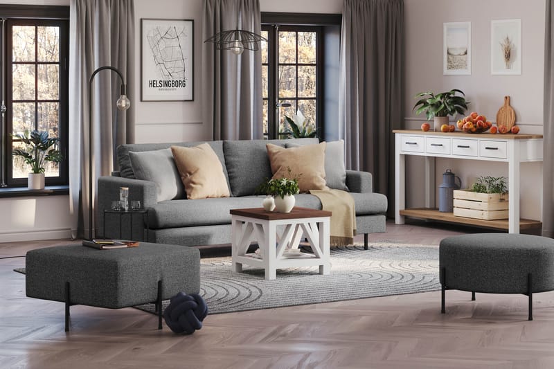 Menard Compact 3-personers Stofsofa - Mørkegrå - Møbler - Sofaer - 3 personers sofa