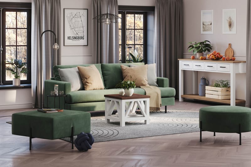 Menard Compact 3-personers Manchestersofa - Grøn - Møbler - Sofaer - 3 personers sofa