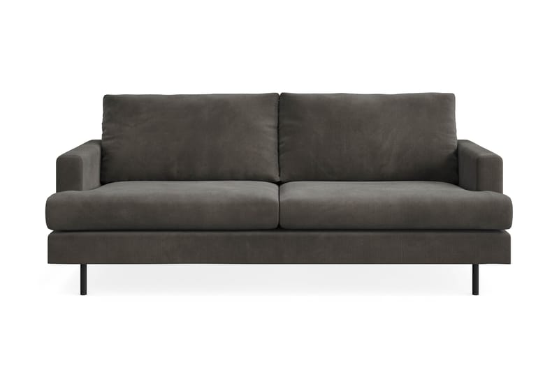 Menard Compact 3-personers Manchestersofa - Mørkegrå - Møbler - Sofaer - 3 personers sofa