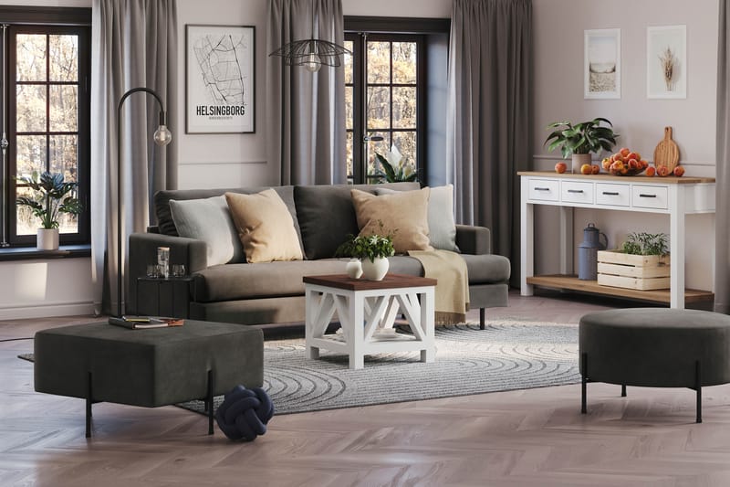 Menard Compact 3-personers Manchestersofa - Mørkegrå - Møbler - Sofaer - 3 personers sofa