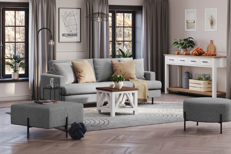 Menard Compact 3-personers Stofsofa - Grå - Møbler - Sofaer - 3 personers sofa