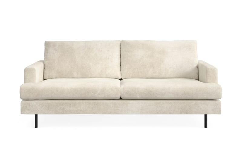 Menard Compact 3-personers Fløjlssofa - Cremehvid - Møbler - Sofaer - 3 personers sofa