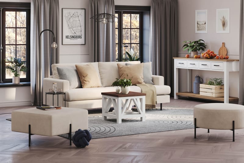 Menard Compact 3-personers Manchestersofa - Beige - Møbler - Sofaer - 3 personers sofa