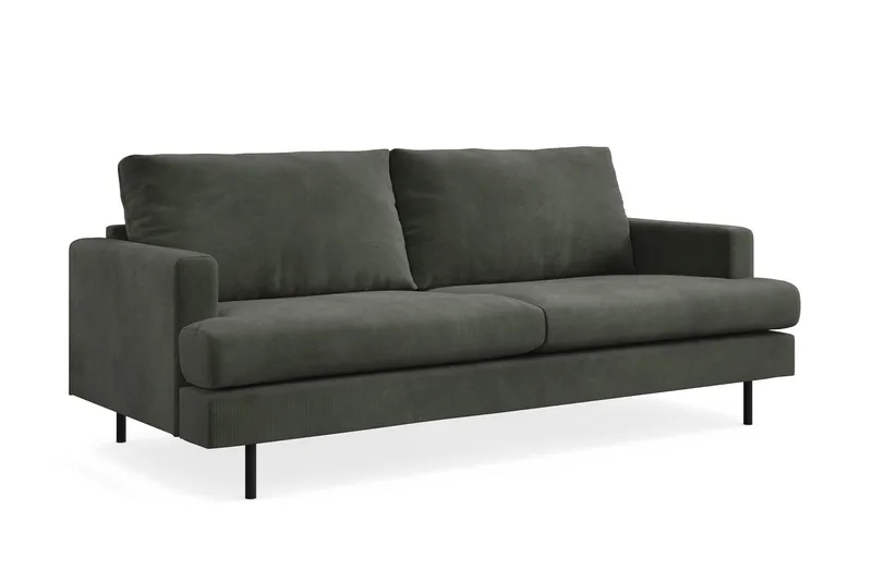 Menard Compact 3-personers Manchestersofa - Mørkegrøn - Møbler - Sofaer - 3 personers sofa