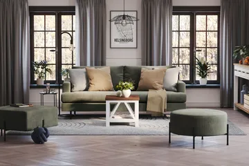 Menard Compact 3-personers Manchestersofa - Mørkegrøn - Møbler - Sofaer - 3 personers sofa