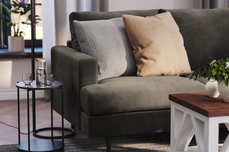 Menard Compact 3-personers Manchestersofa - Mørkegrå - Møbler - Sofaer - 3 personers sofa