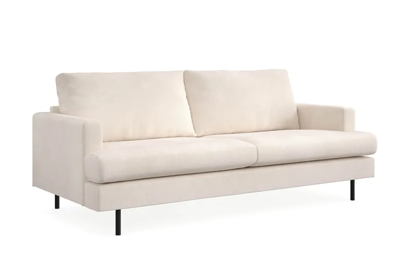 Menard Compact 3-personers Manchestersofa - Beige - Møbler - Sofaer - 3 personers sofa
