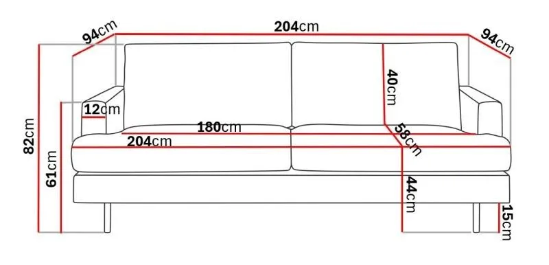 Menard Compact 3-personers Manchestersofa - Mørkegrå - Møbler - Sofaer - 3 personers sofa
