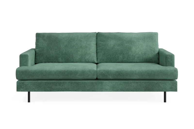 Menard Compact 3-personers Fløjlssofa - Mørkegrøn - Møbler - Sofaer - 3 personers sofa
