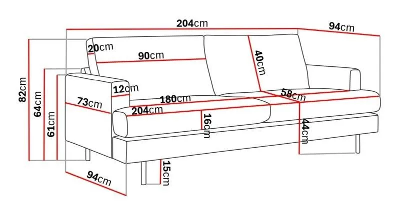 Menard Compact 3-personers Manchestersofa - Grøn - Møbler - Sofaer - 3 personers sofa