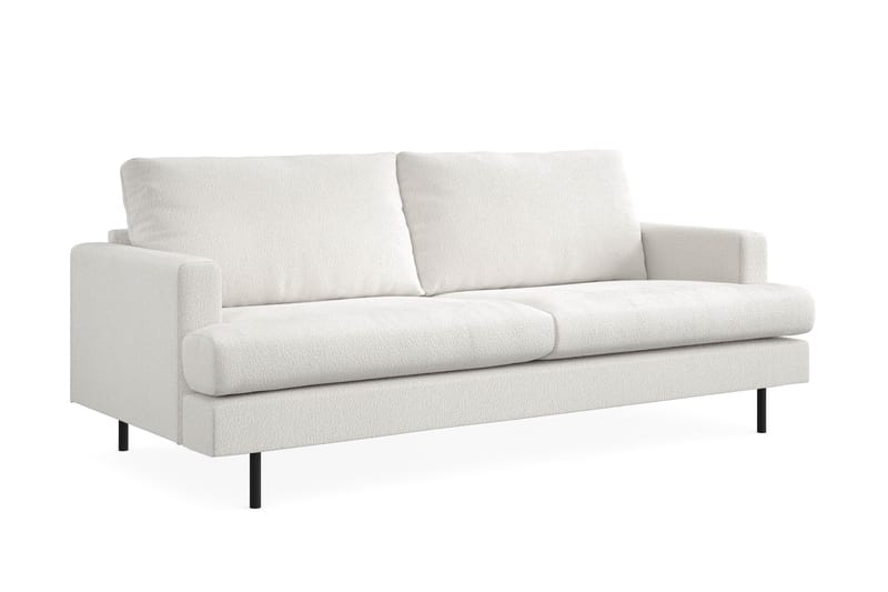Menard Compact 3-personers Sofa i Bouclé - Hvid - Møbler - Sofaer - 3 personers sofa