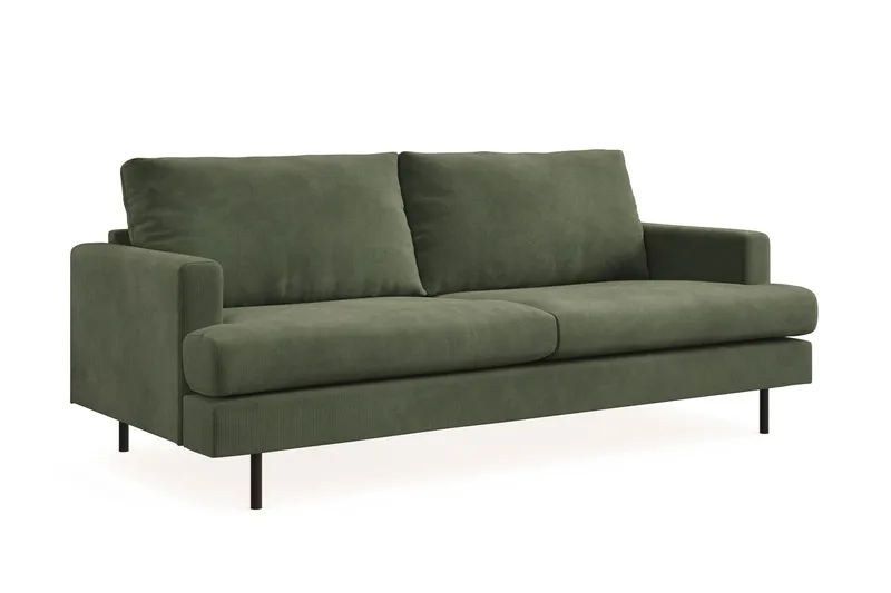 Menard Compact 3-personers Manchestersofa - Grøn - Møbler - Sofaer - 3 personers sofa
