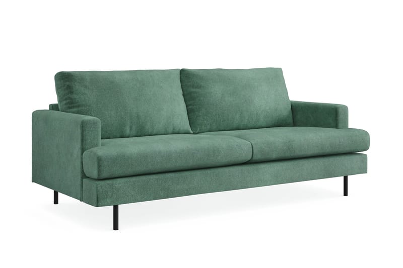 Menard Compact 3-personers Fløjlssofa - Mørkegrøn - Møbler - Sofaer - 3 personers sofa