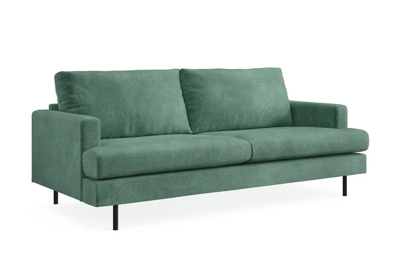Menard Compact 3-personers Fløjlssofa - Mørkegrøn - Møbler - Sofaer - 3 personers sofa