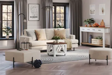 Menard Compact 3-personers Manchestersofa - Beige - Møbler - Sofaer - 3 personers sofa