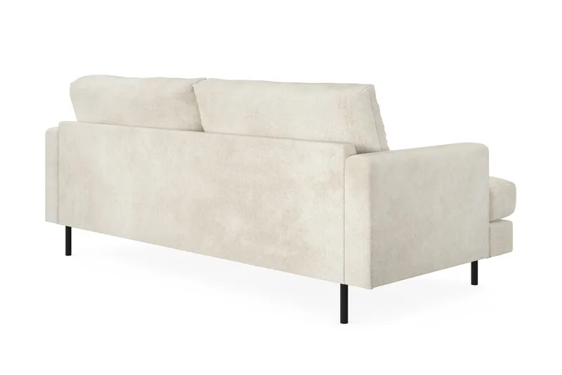 Menard Compact 3-personers Fløjlssofa - Cremehvid - Møbler - Sofaer - 3 personers sofa