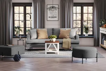 Menard Compact 3-personers Stofsofa - Mørkegrå - Møbler - Sofaer - 3 personers sofa