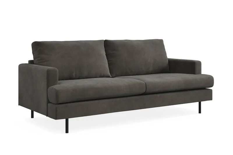 Menard Compact 3-personers Manchestersofa - Mørkegrå - Møbler - Sofaer - 3 personers sofa