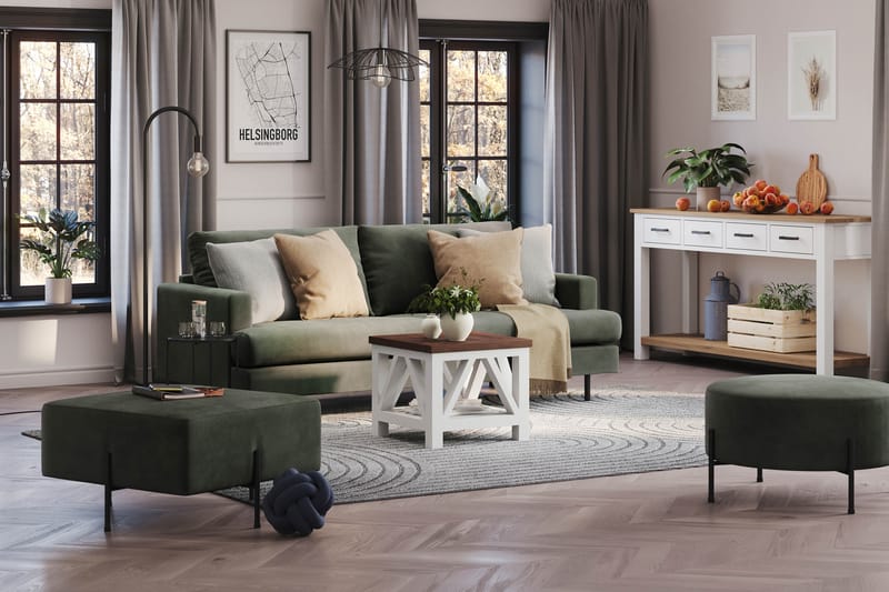 Menard Compact 3-personers Manchestersofa - Mørkegrøn - Møbler - Sofaer - 3 personers sofa