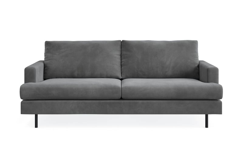 Menard Compact 3-personers Manchestersofa - Grå - Møbler - Sofaer - 3 personers sofa