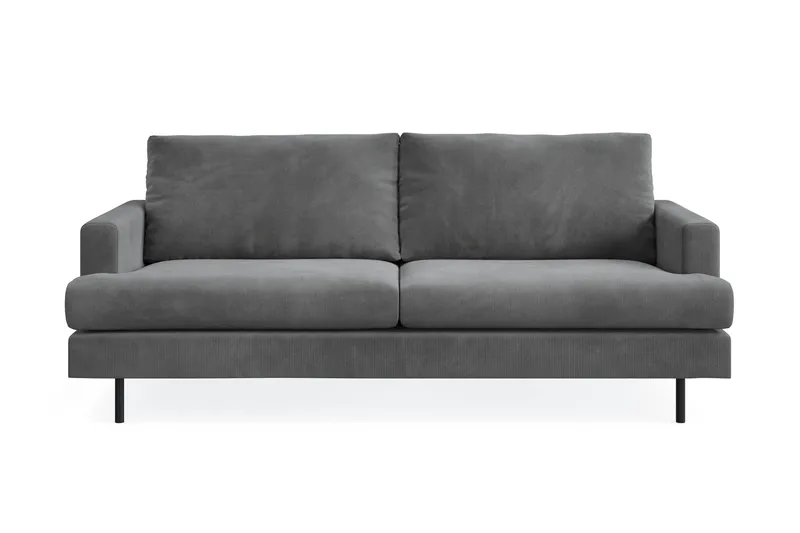 Menard Compact 3-personers Manchestersofa, Grå