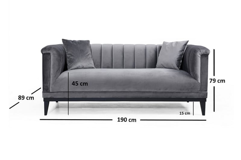 Mezonzo 2-Pers. Sofa - Grå - Møbler - Sofaer - 2 personers sofa