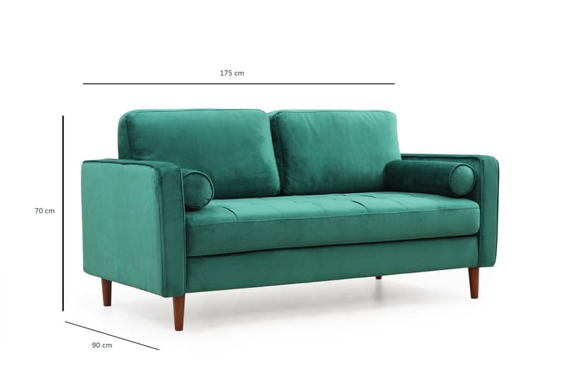 Mirrilnesh Sofa 2-Pers. - Grøn - Møbler - Sofaer - 2 personers sofa