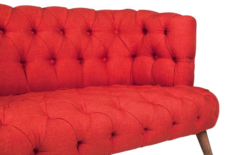 Monroew 2-personers Sofa - Rød/Natur - 2 personers sofa