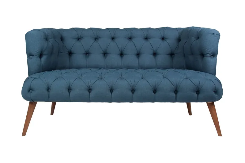 Monroew 2-personers Sofa, Mørkeblå/Natur