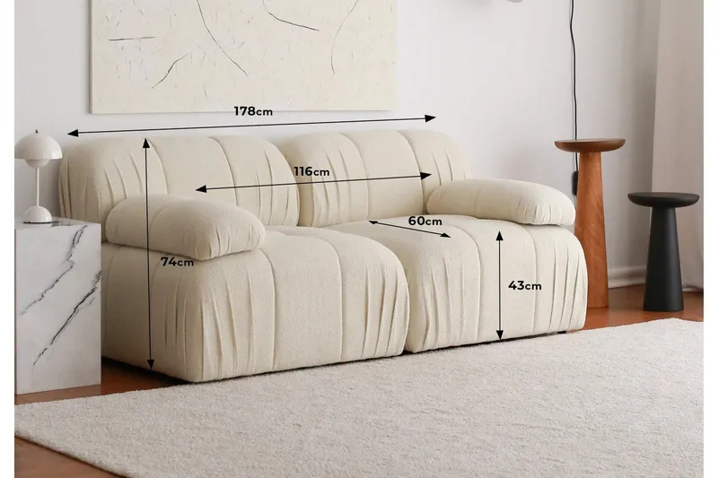 Murum Sofa 2-pers - Hvid - Møbler - Sofaer - 2 personers sofa