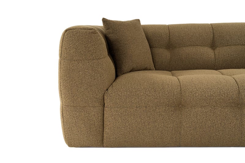 Octavian 2-personers Sofa med Knappet Kubisk i Bouclé - Brun - Møbler - Sofaer - 2 personers sofa
