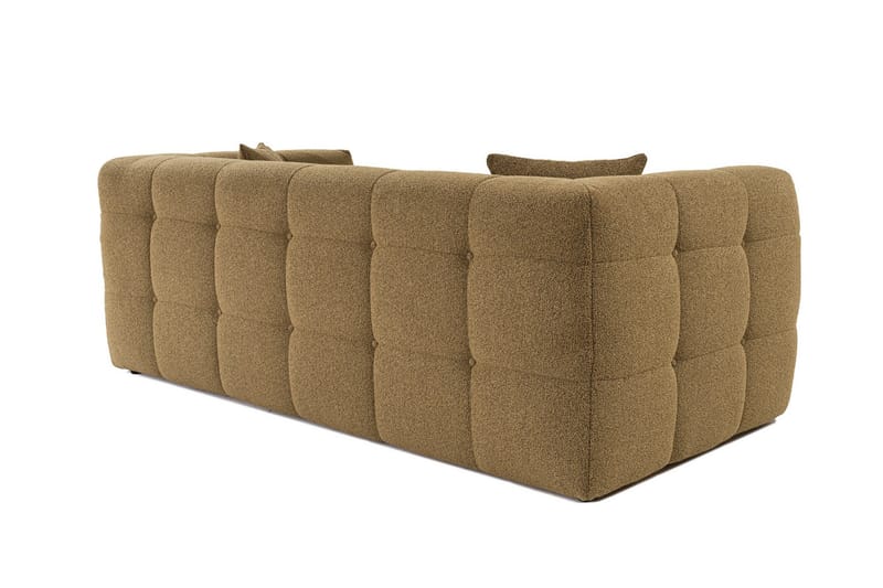 Octavian 2-personers Sofa med Knappet Kubisk i Bouclé - Brun - Møbler - Sofaer - 2 personers sofa