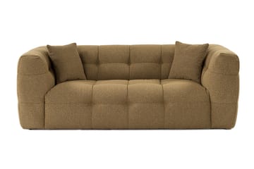 Octavian 2-personers Sofa med Knappet Kubisk i Bouclé - Brun - Møbler - Sofaer - 2 personers sofa