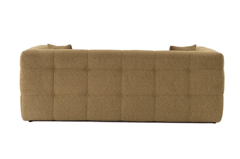 Octavian 2-personers Sofa med Knappet Kubisk i Bouclé - Brun - Møbler - Sofaer - 2 personers sofa