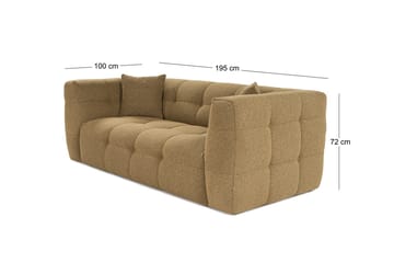 Octavian 2-personers Sofa med Knappet Kubisk i Bouclé - Brun - Møbler - Sofaer - 2 personers sofa